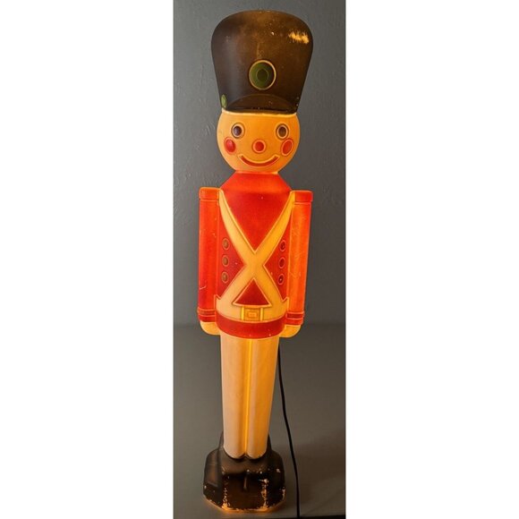 General Foam Other - Vintage Blow Mold Toy Soldier Light Up General Foam Christmas Decoration 30" GUC